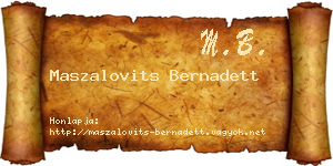 Maszalovits Bernadett névjegykártya